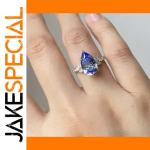 Waterdrop Blue Stone Women’s Ring with Cubic Zirconia