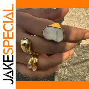 Vintage Stainless Steel Geometric Ring Model JDR2408002