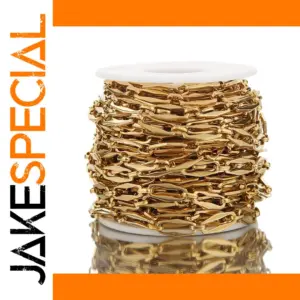 Stainless Steel Gold Rhombus Chain, 1m