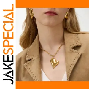 Stainless Steel Gold Heart Pendant Necklace