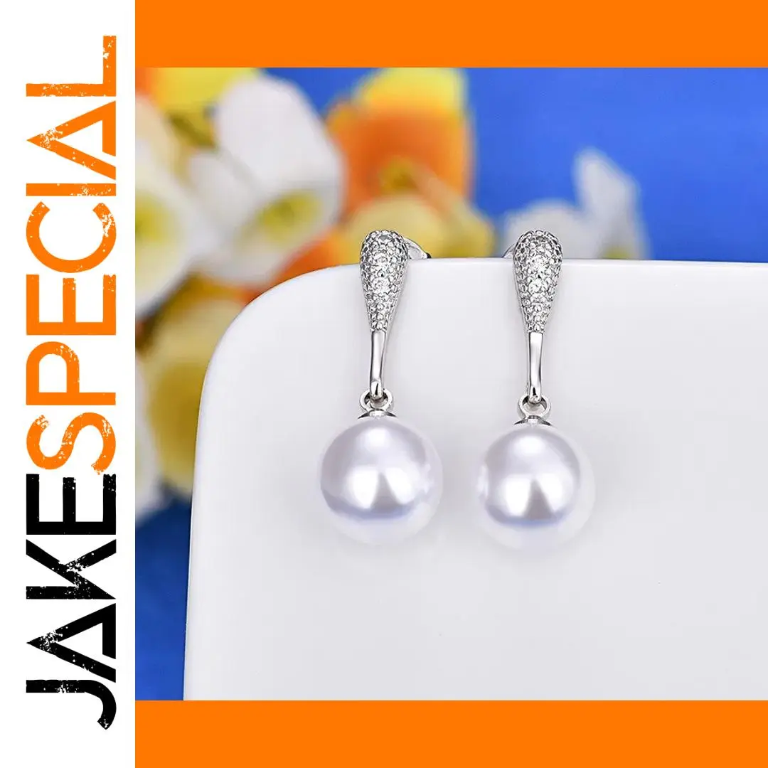 Pearl & CZ Romantic Stud Earrings 1 Pearl & CZ Romantic Stud Earrings