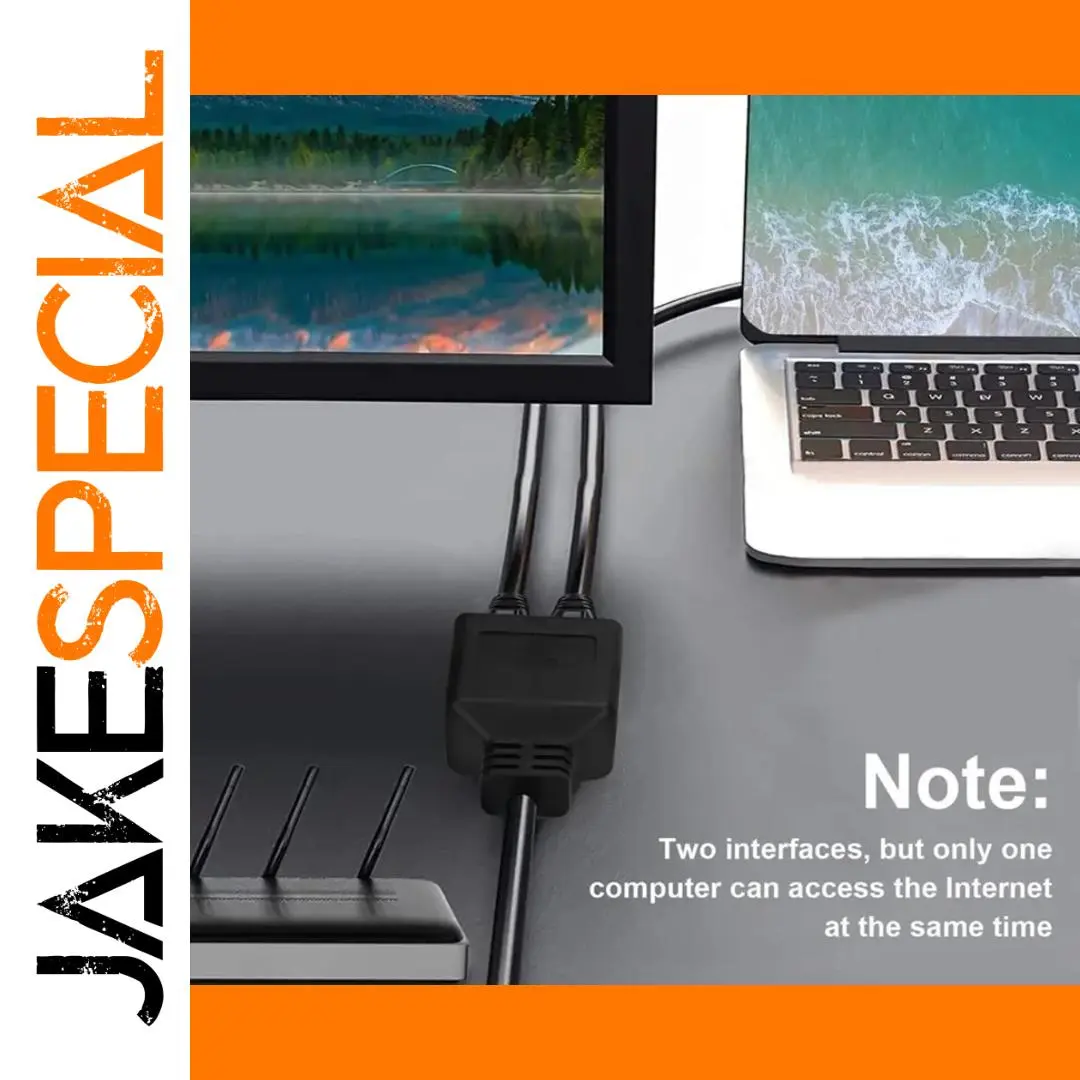 RJ45 Ethernet Splitter Cable 1 Male to 2 Female 1 RJ45 Ethernet Splitter Cable 1 Male to 2 Female