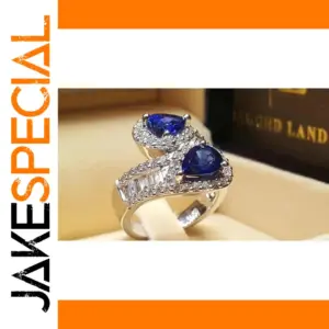 Elegant Blue Stones Cocktail Ring for Women
