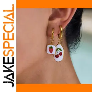 Stainless Steel Strawberry Earrings JDE0205001