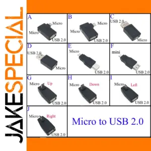 Black USB 2.0 90° Angled Adapter for Micro USB Devices