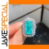 Silver Ring with Rectangular Aquamarine Gem