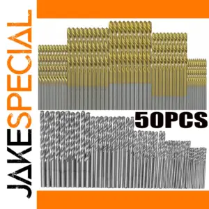 50-Piece High-Speed Steel Drill Bit Set for Metal and Wood