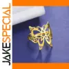 Elegant Butterfly Pentacle Silver Ring for Women