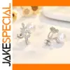 Pearl and Leaf Silver Earrings for Women
