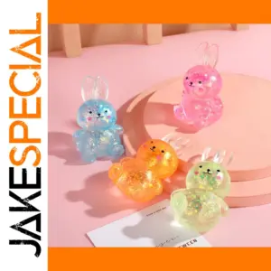 Colorful Rabbit Stress Relief Toy with Glitter