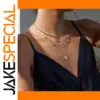 Elegant Gold Stainless Steel Layered Necklace JDN0305068