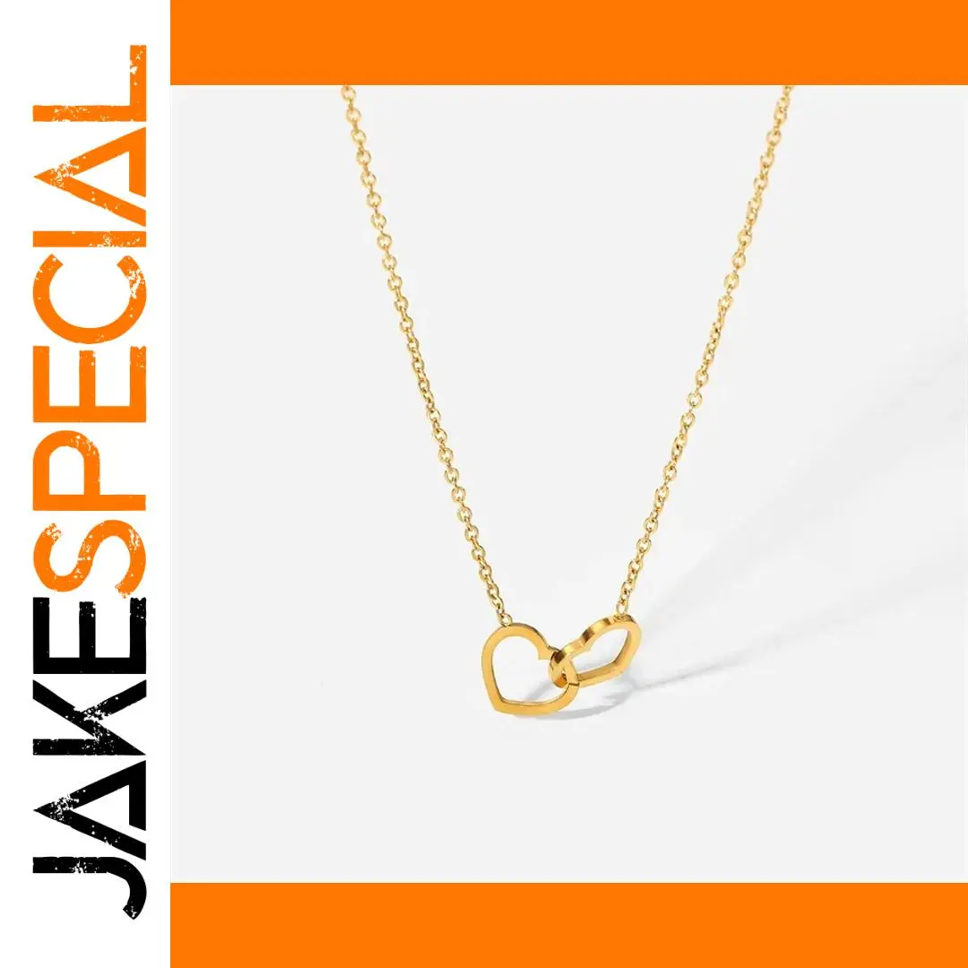 Double Heart Necklace for Women in Stainless Steel 1 Double Heart Necklace for Women in Stainless Steel
