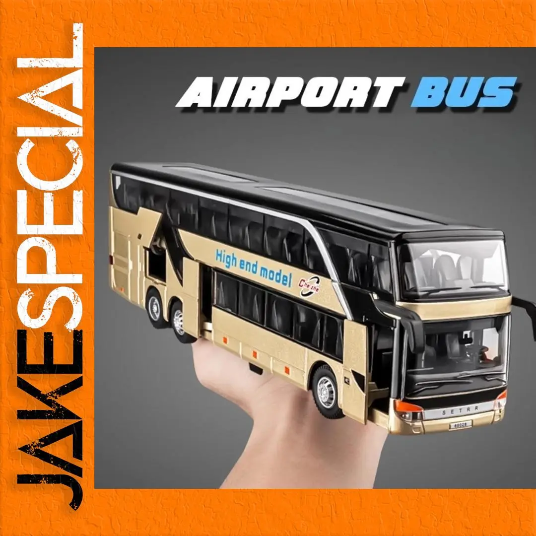Gold Double-Decker Bus Model 1:30 Scale 1 Gold Double-Decker Bus Model 1:30 Scale