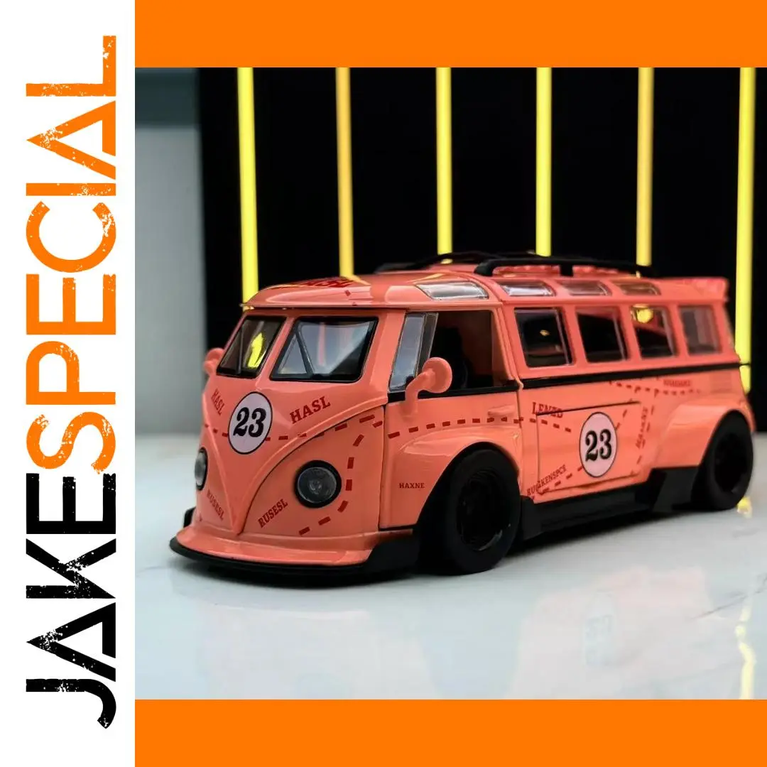 Pink Volkswagen T1 Bus Diecast Model 1:32 Scale 1 Pink Volkswagen T1 Bus Diecast Model 1:32 Scale