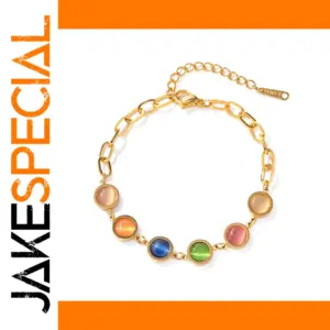 Gold-Tone Stainless Steel Opal Women's Bracelet