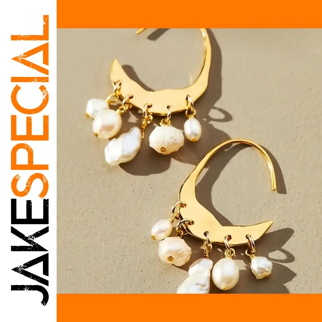 Elegant Crescent Moon Drop Earrings with Imitation Pearls 1 Elegant Crescent Moon Drop Earrings with Imitation Pearls