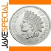 Native American Collector Coin - 2.5" Silver Finish