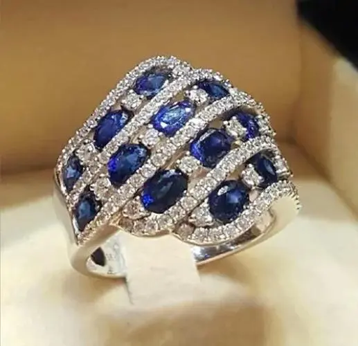 Silver and Gold Geometric Cocktail Ring for Women 4 Silver and Gold Geometric Cocktail Ring for Women - Image 4