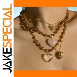 Elegant Stainless Steel Gold Heart Necklace