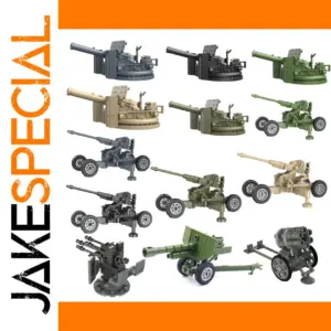 WWII Military Cannon and Anti-Aircraft Gun Model
