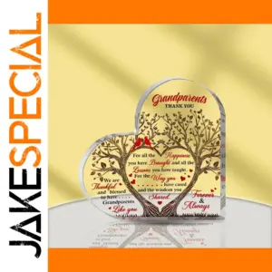 Heart-Shaped Acrylic Plaque for Grandparents