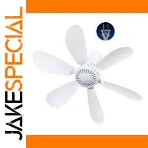 White Mini Ceiling Fan with 7 Blades