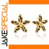 Leopard Print Flower Stainless Steel Earrings