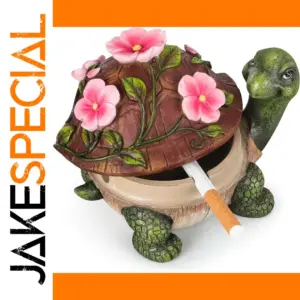 Decorative Turtle-Shaped Ashtray with Cigarette Slots