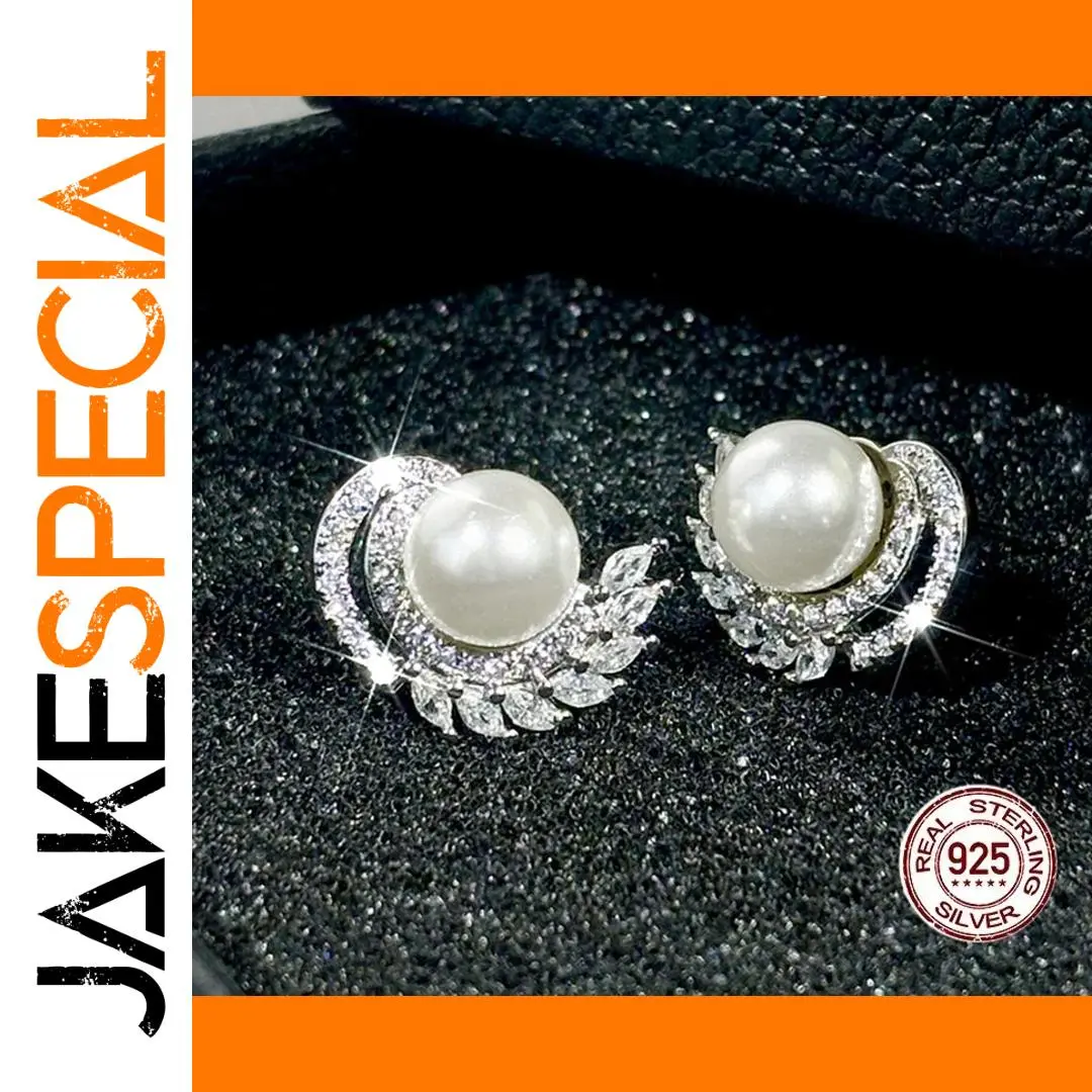 White Pearl Silver Stud Earrings 1 White Pearl Silver Stud Earrings