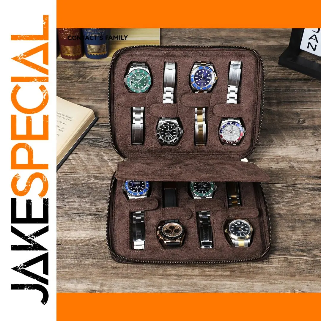 Leather Watch Organizer for Men CF1198-coffee 1 Leather Watch Organizer for Men CF1198-coffee