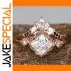 Rose Gold Geometric Women's Ring Set in Sizes 6-10