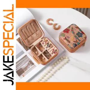 Eco-Friendly Cork Jewelry Organizer with Wood Interior