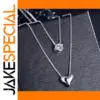 Double-Layer Silver Heart Necklace for Women