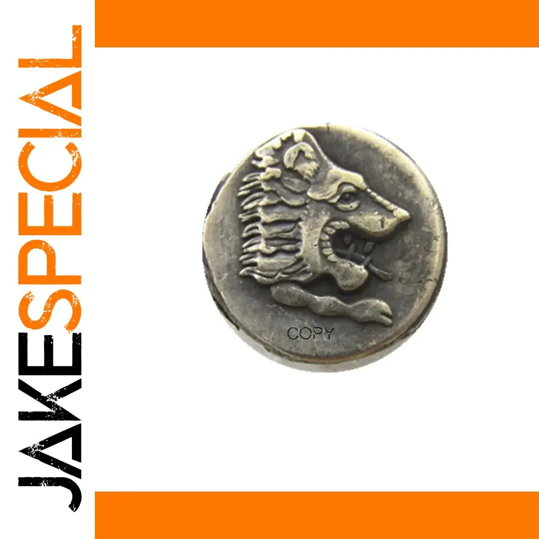 Vintage Greek Coin Replica with Lion's Head 1 Vintage Greek Coin Replica with Lion's Head