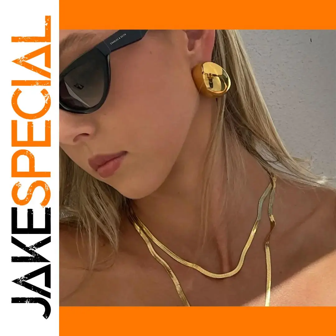 Bold Gold Stainless Steel Hoop Earring 19.5mm 1 Bold Gold Stainless Steel Hoop Earring 19.5mm