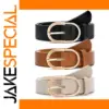 Women's Faux Leather Belt Set with Gold Buckles