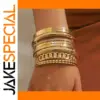 Elegant Ten-Piece Women's Bracelet Set in Silver & Gold