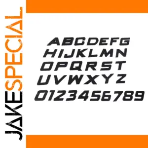 Glossy Black 3D Italic Letter and Number Set