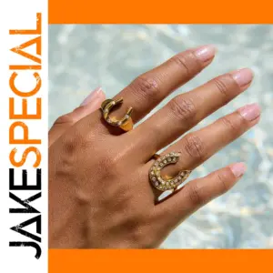 Gold Tone Stainless Steel Horseshoe Ring