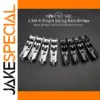 Four-String Electric Bass Bridge Set in Black/Chrome
