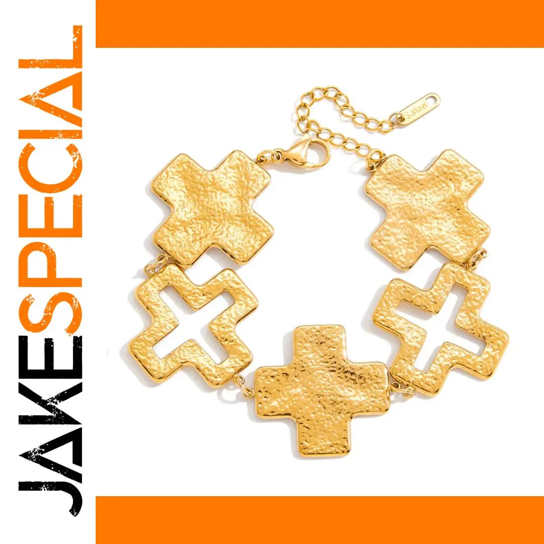 Vintage Stainless Steel Cross Bracelet JDB0109023 1 Vintage Stainless Steel Cross Bracelet JDB0109023