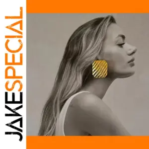 Stainless Steel Gold Square Earring for Women