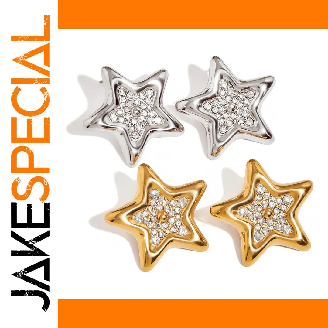 Stainless Steel Star Earrings Set 1 Stainless Steel Star Earrings Set