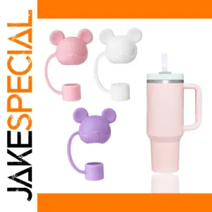 Cute Bear Silicone Straw Cap Set in Pastel Colors