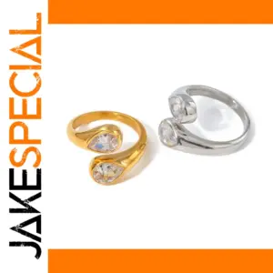 Stainless Steel Water Drop Ring for Women