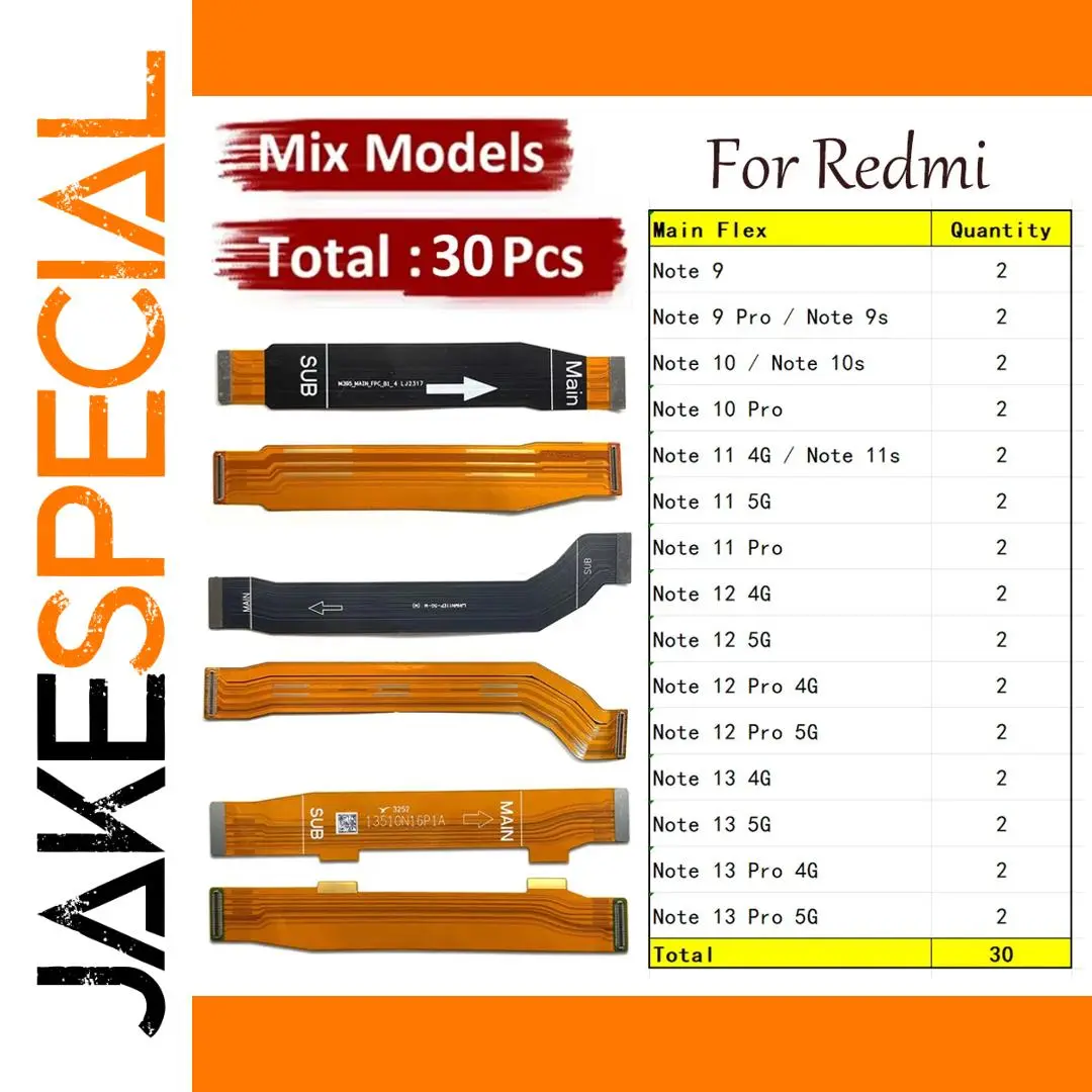 Flex Cables Set for Xiaomi Redmi Note Series 1 Flex Cables Set for Xiaomi Redmi Note Series