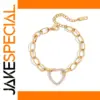 Stainless Steel Gold-Tone Heart Bracelet