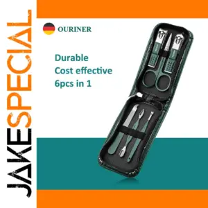 Black Stainless Steel Manicure Set with 6 Pieces