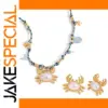 Beach-Inspired Stainless Steel Crab Jewelry Set