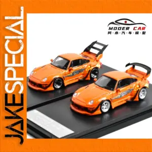Bright Orange Porsche 911 RWB Diecast Model